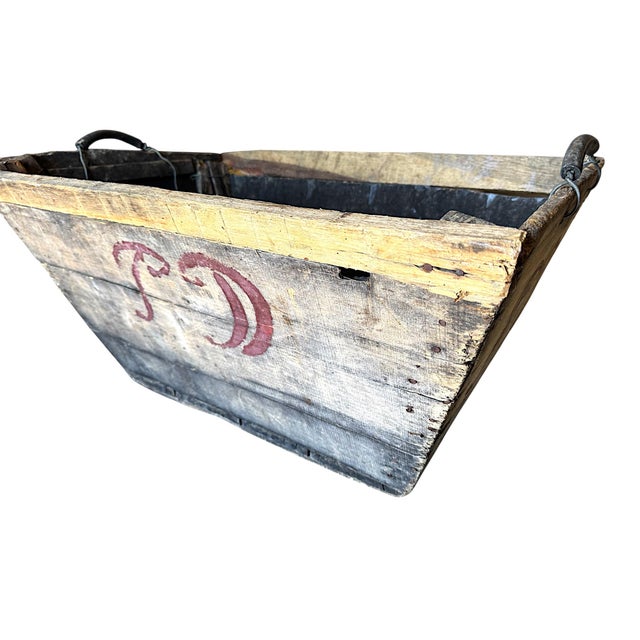 French Antique French Champagne Vinery Crate With Original Stenciling For Sale - Image 3 of 14