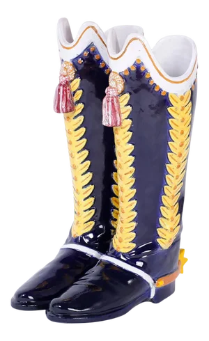 Majolica Boot Umbrella or Cane Stand