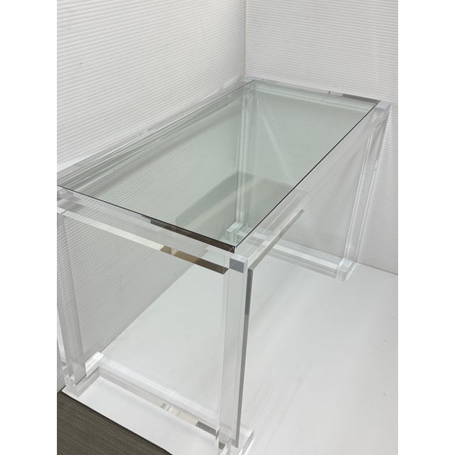 Interlude Home Ava Desk/Console, Acrylic For Sale In San Francisco - Image 6 of 13