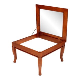 Italian Center Coffee Table with Opening Showcase & Beveled Crystal Top from FP Pasi, 1970s For Sale