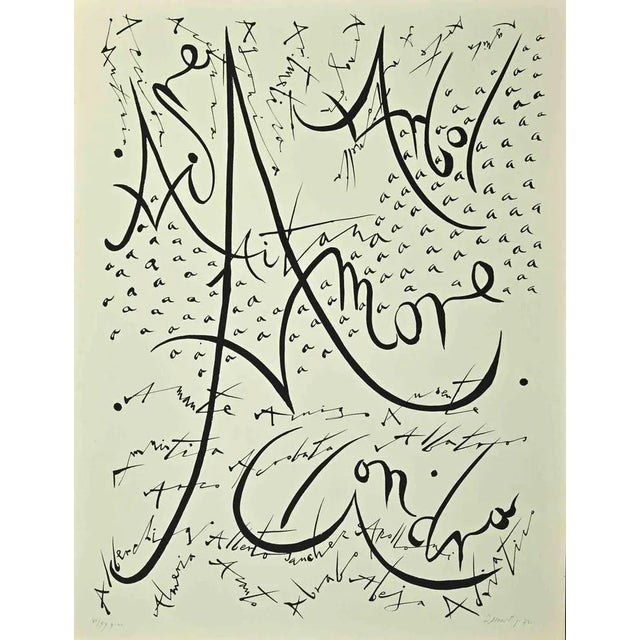 Modern Rafael Alberti, Letter A, Lithograph, 1972 For Sale - Image 3 of 3