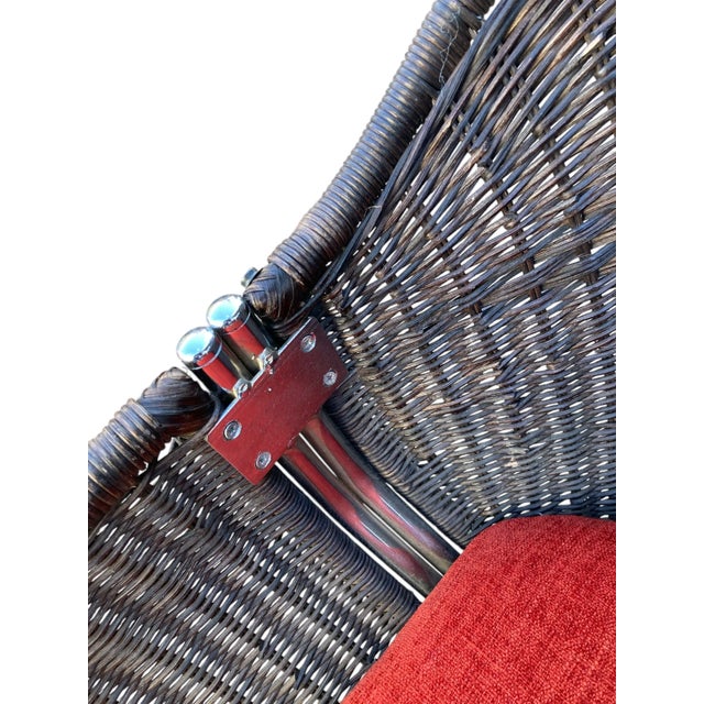 Set of Late 20th Century Pieff Wicker and Chrome Venus Chairs, 1980 For Sale - Image 6 of 13