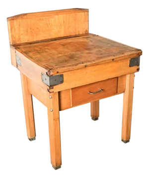 French Early 20th Century Pine Butcher Block Table