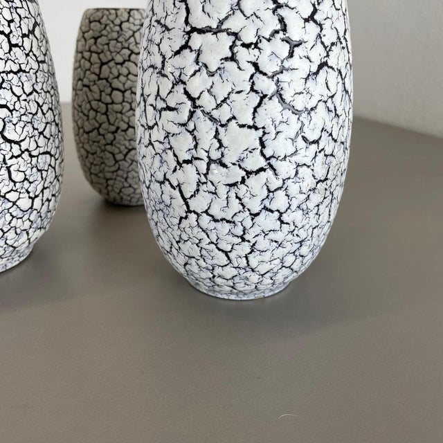 Fat Lava Pottery Craquele Vases from Jasba, Germany, 1970s, Set of 3 For Sale - Image 15 of 18