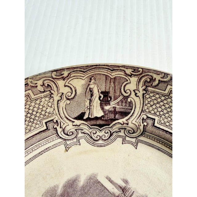 Antique Ceramic Plate Primavesi & Sons Cardiff Swansea & Newport Purple Transfer For Sale In Cleveland - Image 6 of 12