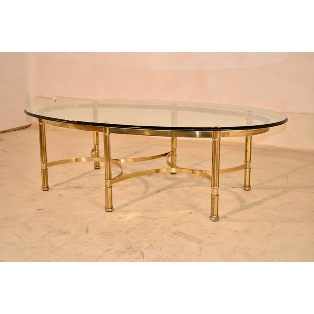 Mid-Century Brass Coffee Table With Glass Top, Circa 1960's For Sale - Image 4 of 10