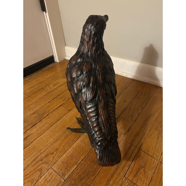 A European old leather bound hawk from the 20th century. This hawk, modeled out of old leather, which gives his skin an...