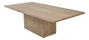 Italian Rectangular Coffee Table in Travertine, 1980s
