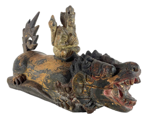 Asian Artist, Sculpture of a Fantastic Animal with Deities, 1800s, Wood