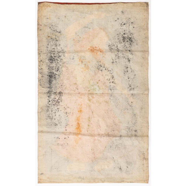 Textile Indian Portrait of a Dancer Gouache on Fabric For Sale - Image 7 of 7