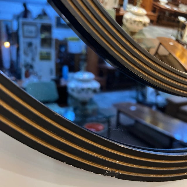 Art Deco Round Convex Cobalt Blue Glass Mirror For Sale - Image 4 of 9