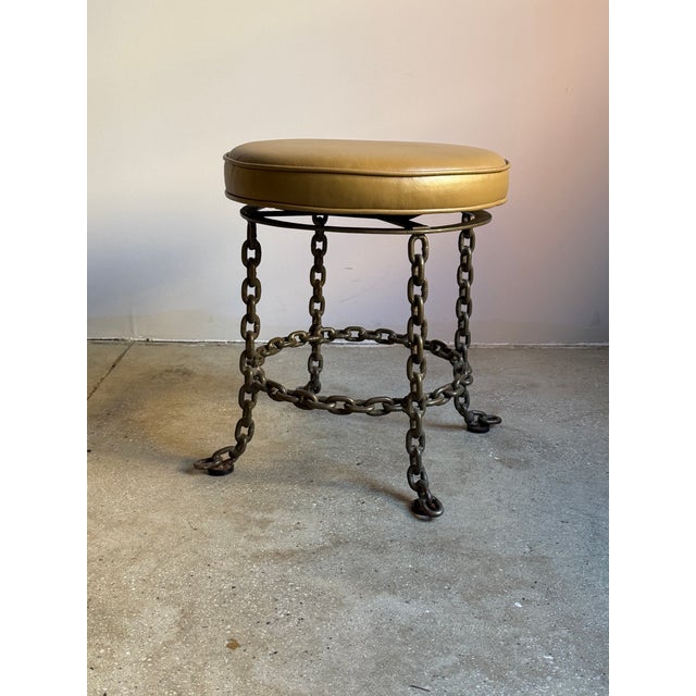 Franz West Chain-Link Swivel Stool in the Style of Franz West For Sale - Image 4 of 11