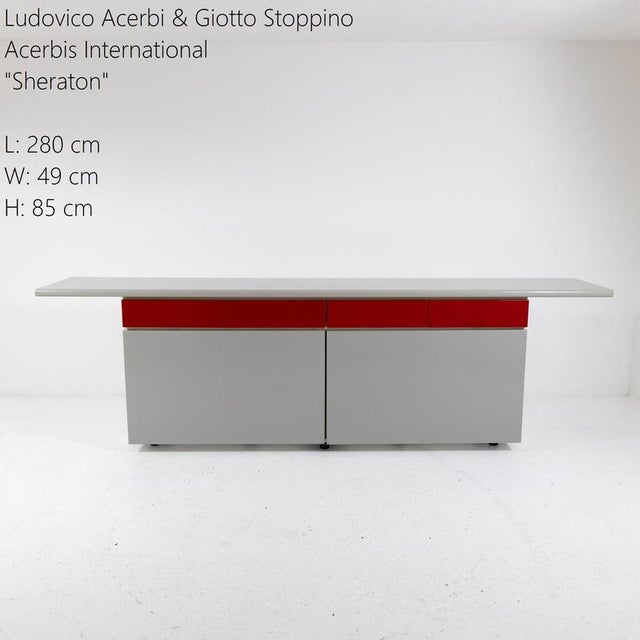 Iconic sideboard model Sheraton, designed by Ludovico Acerbis and Giotto Stoppino for Acerbis International. Made in Italy...