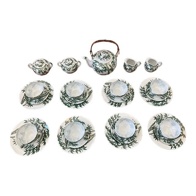 Vintage Japanese Porcelain Tea Service- 29 Pieces For Sale