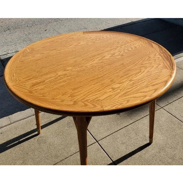 Brown 1950 Rare "Y" Leg Expandable Dining Table W 2 Leaves in the Style of Paul Laszlo For Sale - Image 8 of 13
