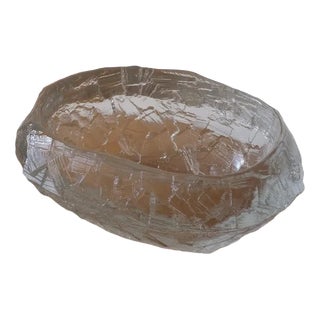 Diamond Brutalist Glass Dish by Göte Augustsson, 1960s For Sale