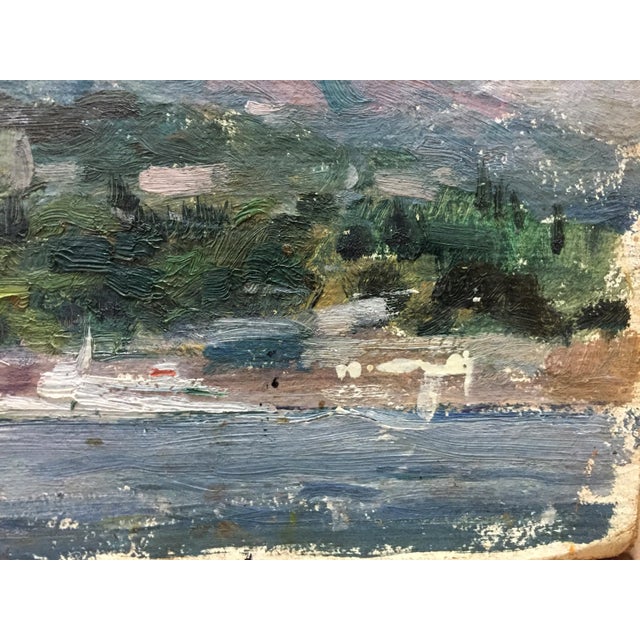 Paper 1970s Oil Painting Isle For Sale - Image 7 of 10