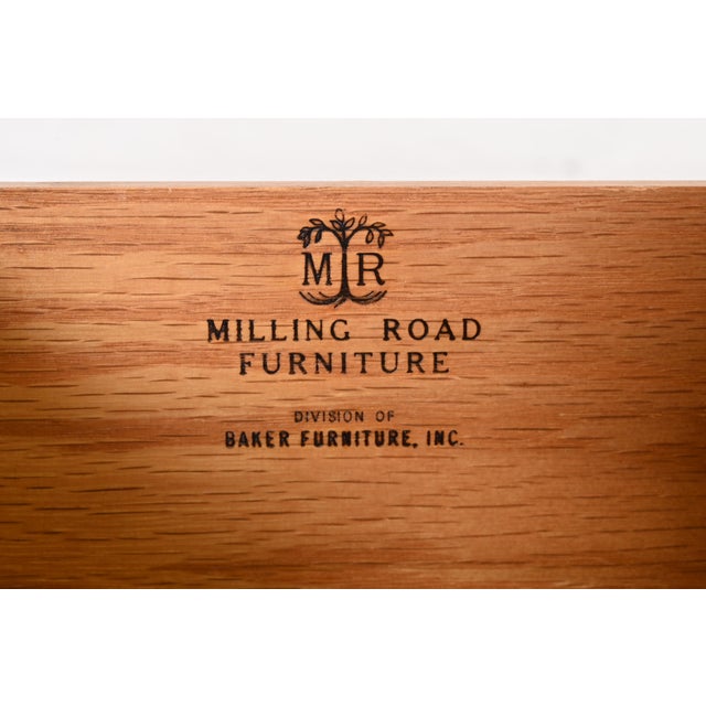 Wood Baker Furniture Hollywood Regency Campaign Walnut Dresser or Credenza For Sale - Image 7 of 12