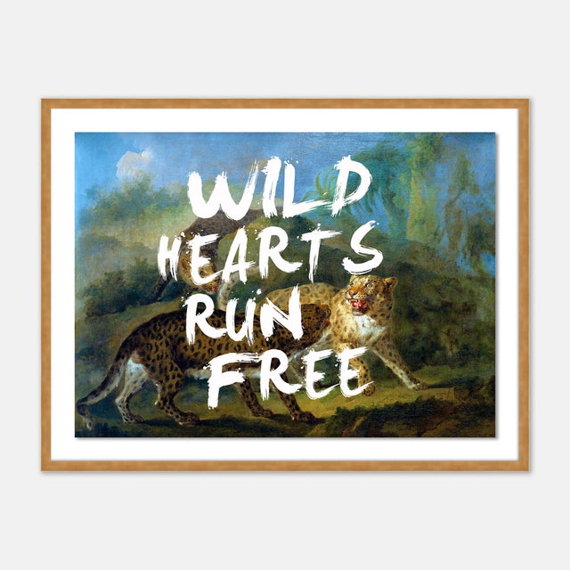 Lara Fowler Wild Hearts Run Free by Lara Fowler in Gold Framed Paper, Large Art Print For Sale - Image 4 of 4