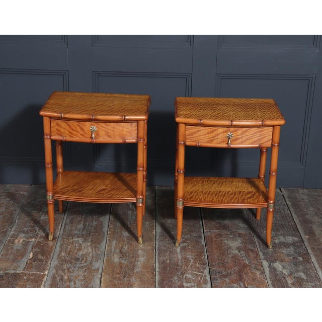Bedside Tables in Faux Bamboo and Satin Birch, 1980, Set of 2 For Sale - Image 13 of 14