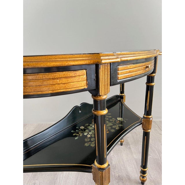 20th Century Louis XVI Style Painted Half-Moon Console For Sale - Image 5 of 12
