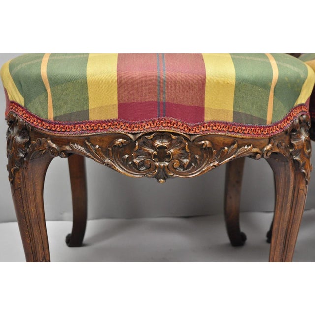 Antique French Country Louis XV Carved Walnut Cane Back Side Chairs - A Pair For Sale In Philadelphia - Image 6 of 18