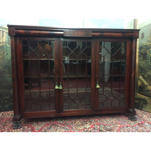 Traditional Antique Mahogany Bookcase, Empire Revival Bookcase For Sale - Image 3 of 17