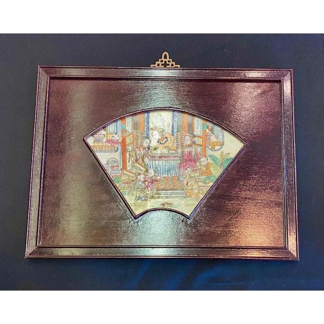 Rose Medalion Framed Panels a Pair For Sale - Image 4 of 11