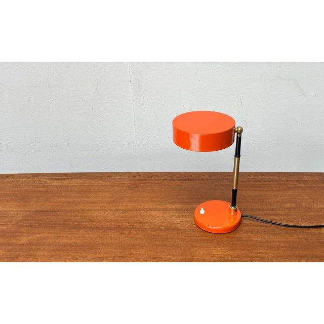 Mid-Century Modern Mid-Century Modern Minimalist Orange Table Lamp, Italy, 1960s For Sale - Image 3 of 18