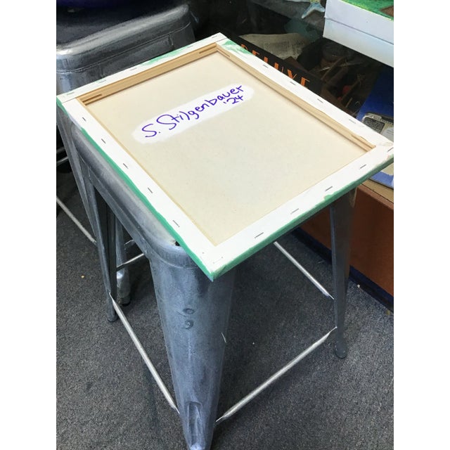 Acrylic on 14” by .58 by 11” Stretched Canvas. Artist signed on the back side with S. Stilgenbauer (CA Artist Stephen...