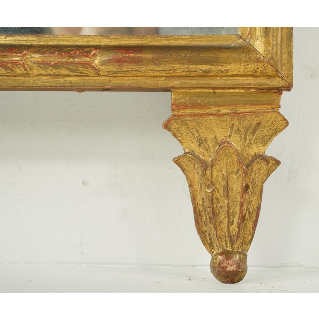 Gold Antique Neoclassical Italian Giltwood Wall Mirror For Sale - Image 8 of 10
