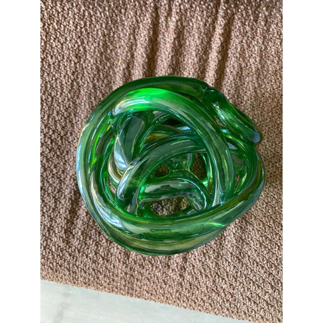 Abstract 1980s Molded Glass Sculpture For Sale - Image 3 of 5