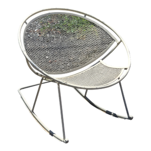 Attributed to Salterini Wrought Iron Radar Rocker Chair