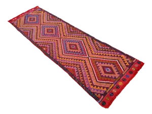 Turkish Kilim Runner Rug Hand Woven Embroidered Runner Rug - 2'6" X 8'2"