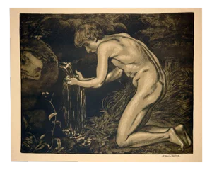 Hans Thoma, Boy at the Source, 1897, Print