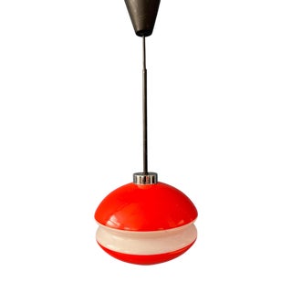 Vintage Orange Glass Pendant Lamp from Peill & Putzler For Sale