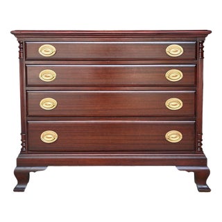 1960s Traditional Federal Revival Ribbon Mahogany Dresser | Entryway Piece For Sale