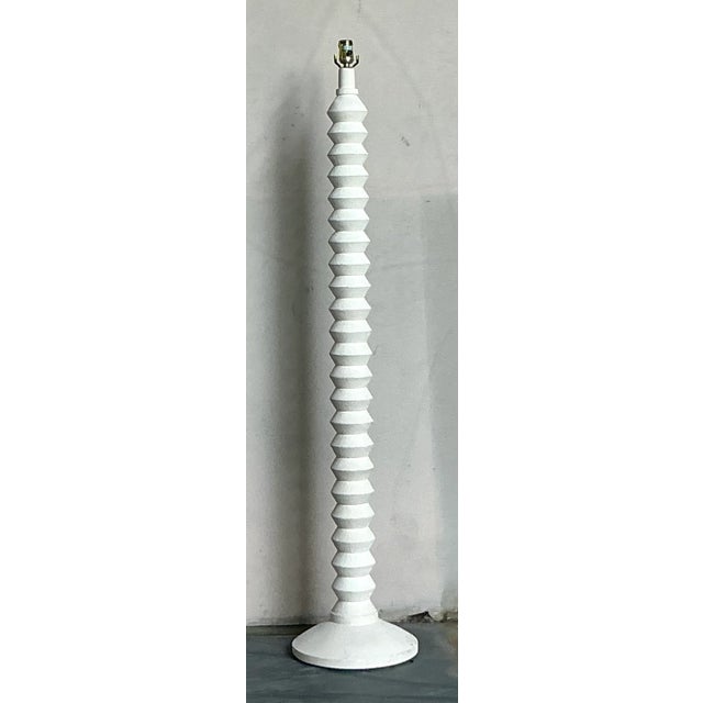 Mid-Century Modern Vintage Boho Zig Zag Floor Lamp For Sale - Image 3 of 5