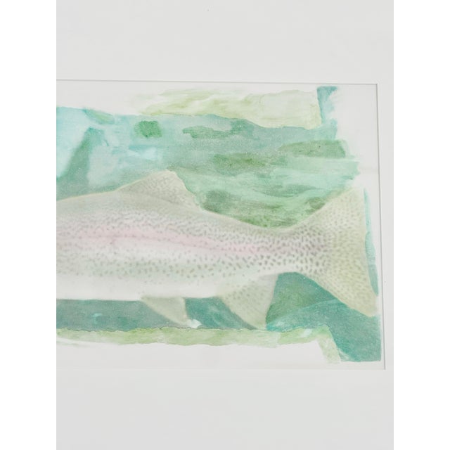 Contemporary Camille Thom "Water Studies #5" – Framed Mixed Media Original Artwork of a Rainbow Trout For Sale - Image 3 of 8