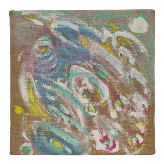 Unknown, Flowers Composition, Oil Painting on Jute Canvas, Late 20th-Century For Sale