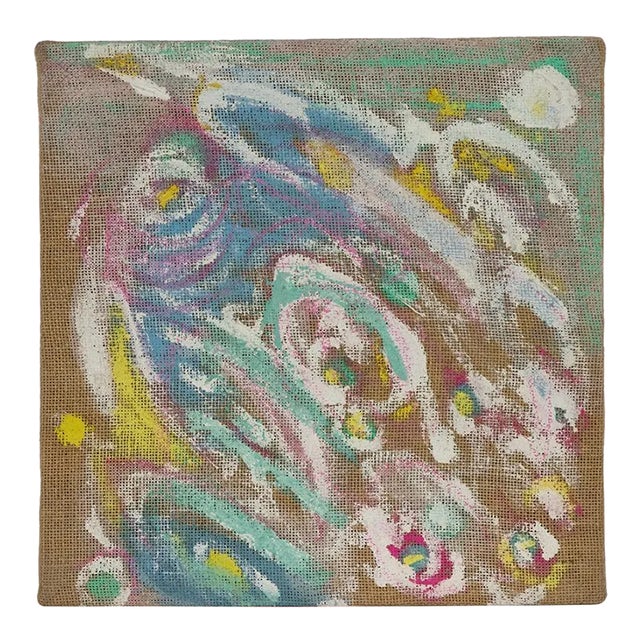 Unknown, Flowers Composition, Oil Painting on Jute Canvas, Late 20th-Century For Sale