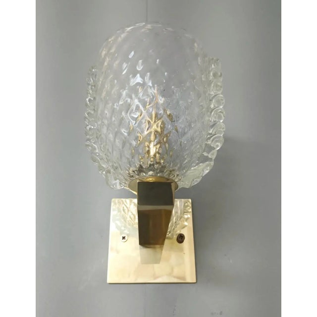 1950s 1950s Clear Textured Sconces by Barovier E Toso, a Pair For Sale - Image 5 of 11
