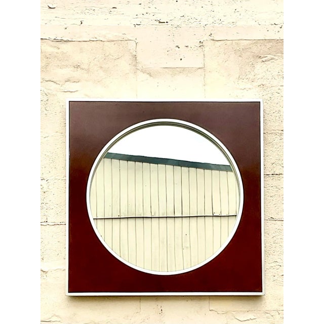 Contemporary Vintage Contemporary Majestic Company Brushed Chrome Circle Mirror For Sale - Image 3 of 9