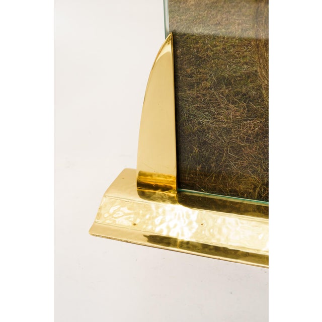 Art Deco Picture Frame with Glass and Partly Hammered Brass, Vienna, 1920s For Sale - Image 6 of 10