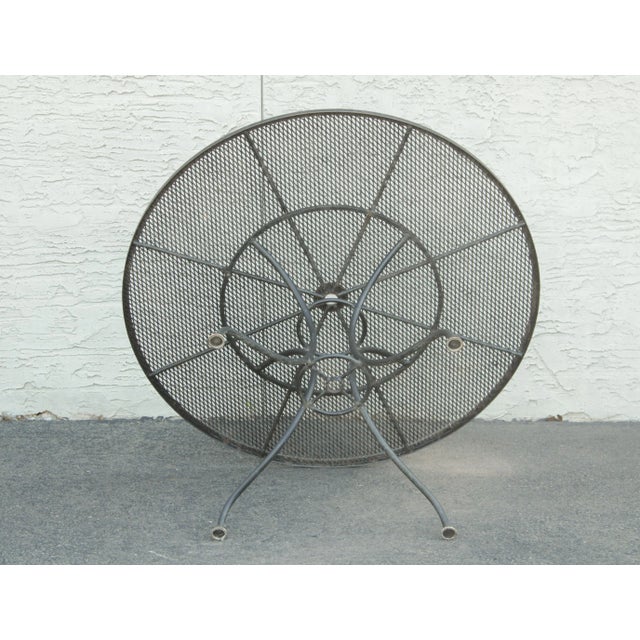 Black Vintage Round Wrought Iron Patio Dining Table For Sale - Image 8 of 13