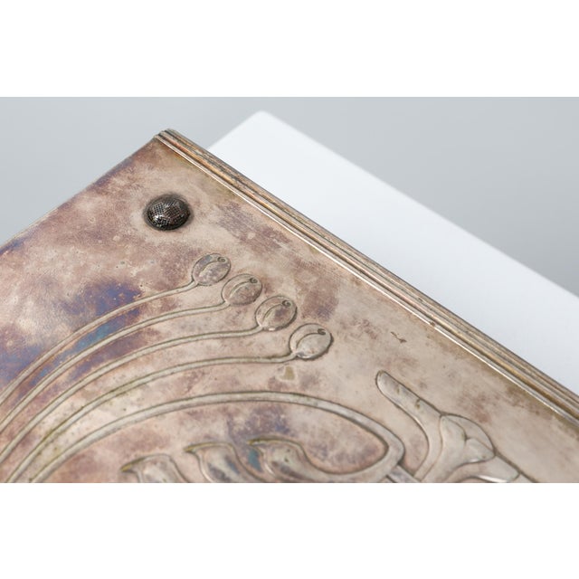 Early 20th Century Jugendstil Silver-Plated Box with Engraved Lid by Carl Deffner, Germany, 1910s For Sale - Image 5 of 11