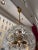 Glass lusters/glass flowers made of brass with 12 light bulbs H: 80 cm DM 40 cm Good condition, works perfectly European...