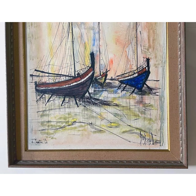 Mid-Century Modern Mid-Century Modern Sailboat Painting For Sale - Image 3 of 5