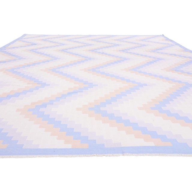 Contemporary Vintage Indian Dhurrie Rug, 10'00 X 14'00 For Sale - Image 3 of 10