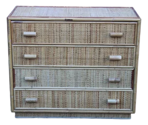 Italian Bamboo and Rattan Chest of Drawers, 1950